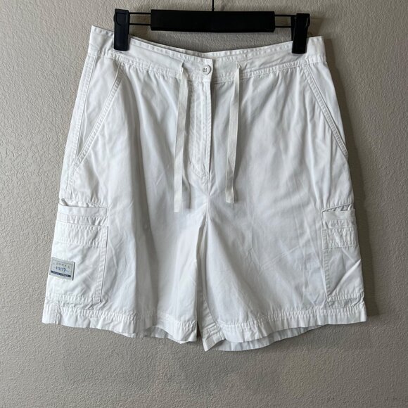 Lauren Ralph Lauren Pants - Lauren‎ Ralph Lauren Womens White Cargo Shorts Size 4 100% Cotton Drawstring